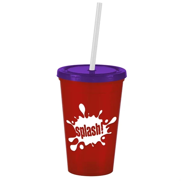 Translucent Violet color option for Garyline® Pioneer Insulated Tumbler With Straw   16 Oz.