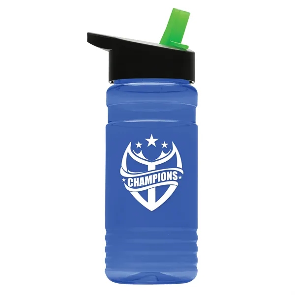Translucent Blue color option for Garyline® Groove Tritan® Bottle With Flip Straw Lid   20 Oz.