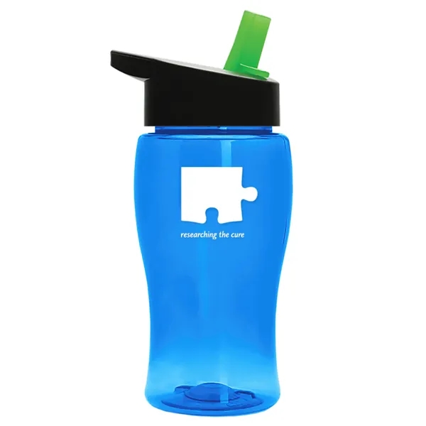 Translucent Blue color option for Garyline® Poly+ Jr. Transparent Bottle With Flip Straw Li...