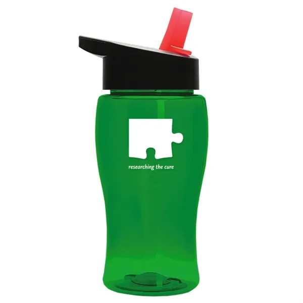 Translucent Green color option for Garyline® Poly+ Jr. Transparent Bottle With Flip Straw Li...
