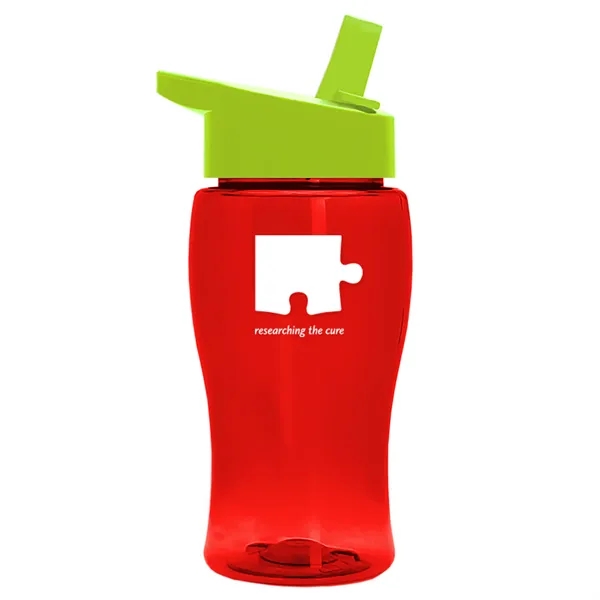 Translucent Red color option for Garyline® Poly+ Jr. Transparent Bottle With Flip Straw Li...