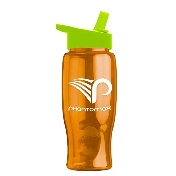 Translucent Orange color option for Garyline® Poly+ Bottle With Flip Straw Lid   27 Oz.