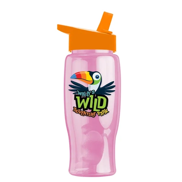 Translucent Pink color option for Garyline® Poly+ Bottle With Flip Straw Lid   27 Oz.