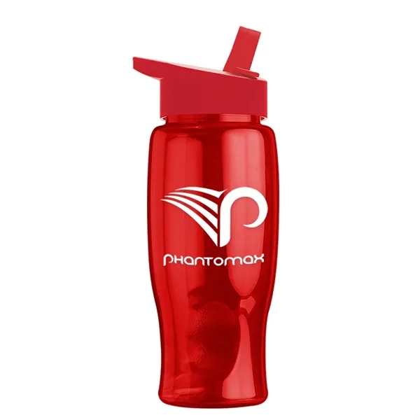 Translucent Red color option for Garyline® Poly+ Bottle With Flip Straw Lid   27 Oz.