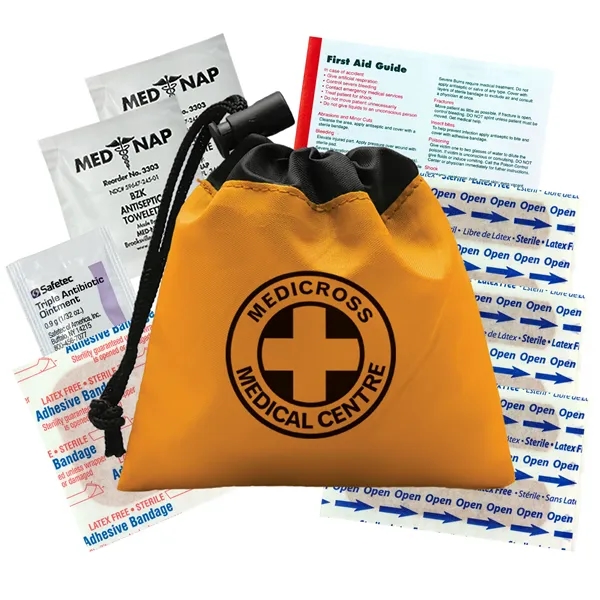 Orange color option for Garyline® Cinch Pouch First Aid Kit   11 Piece