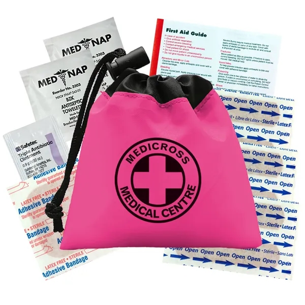 White color option for Garyline® Cinch Pouch First Aid Kit   11 Piece