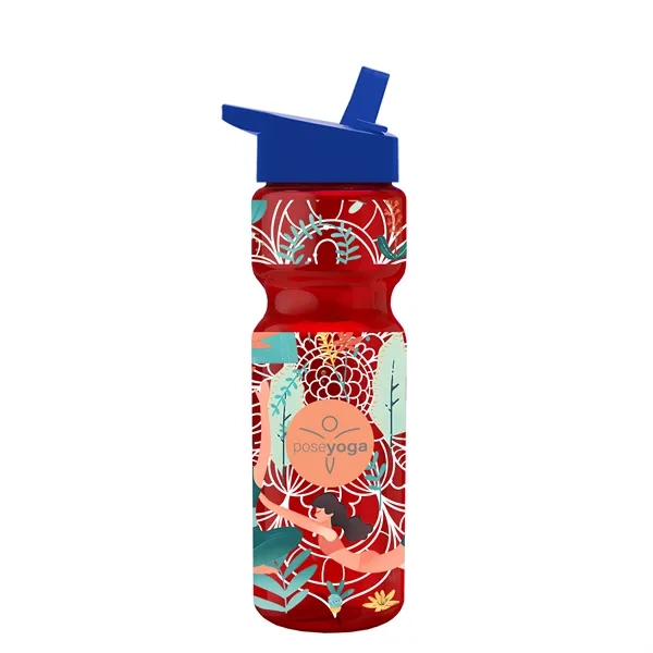 Translucent Red color option for Garyline® Champ Bottle With Flip Straw Lid   28 Oz.