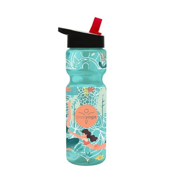 Translucent Teal color option for Garyline® Champ Bottle With Flip Straw Lid   28 Oz.