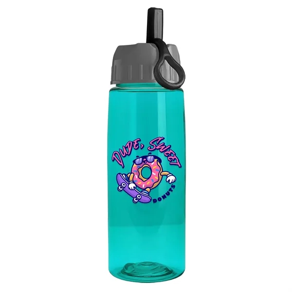 Translucent Teal color option for Garyline® Flair Tritan® Bottle With Ring Straw Lid   26 Oz.