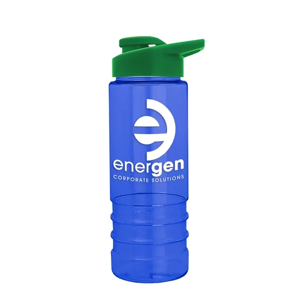 Translucent Blue color option for Garyline® Salute Bottle With Drink Thru Lid   24 Oz.