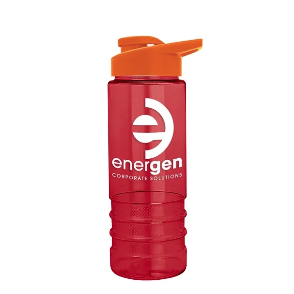 Translucent Red color option for Garyline® Salute Bottle With Drink Thru Lid   24 Oz.