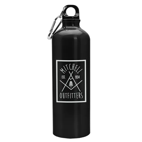 Black color option for Garyline® Excursion Aluminum Bottle With Carabiner   25 Oz.