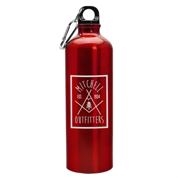 Metallic Red color option for Garyline® Excursion Aluminum Bottle With Carabiner   25 Oz.