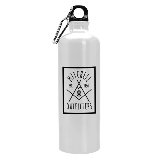 White color option for Garyline® Excursion Aluminum Bottle With Carabiner   25 Oz.