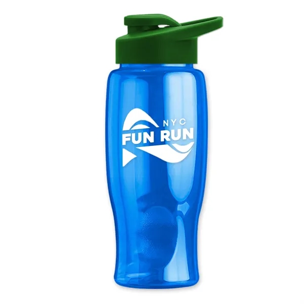 Translucent Blue color option for Garyline® Poly+ Bottle With Drink Thru Lid   27 Oz.