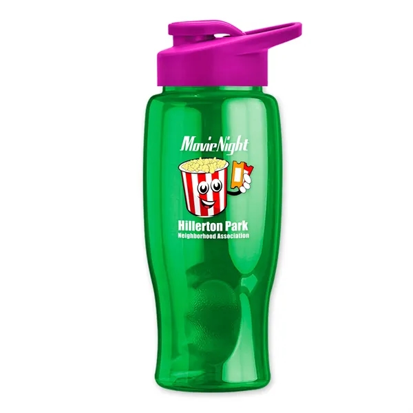 Translucent Green color option for Garyline® Poly+ Bottle With Drink Thru Lid   27 Oz.