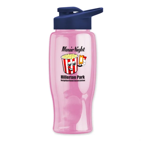Translucent Pink color option for Garyline® Poly+ Bottle With Drink Thru Lid   27 Oz.