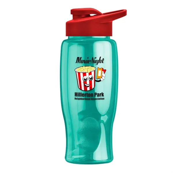 Translucent Teal color option for Garyline® Poly+ Bottle With Drink Thru Lid   27 Oz.