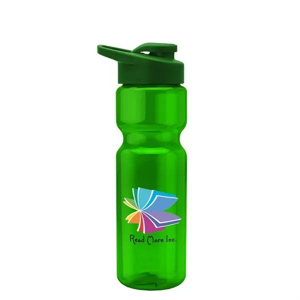 Translucent Green color option for Garyline® Champ Bottle With Drink Thru Lid   28 Oz.
