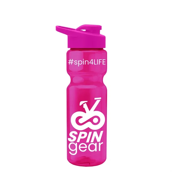 Translucent Hot Pink color option for Garyline® Champ Bottle With Drink Thru Lid   28 Oz.