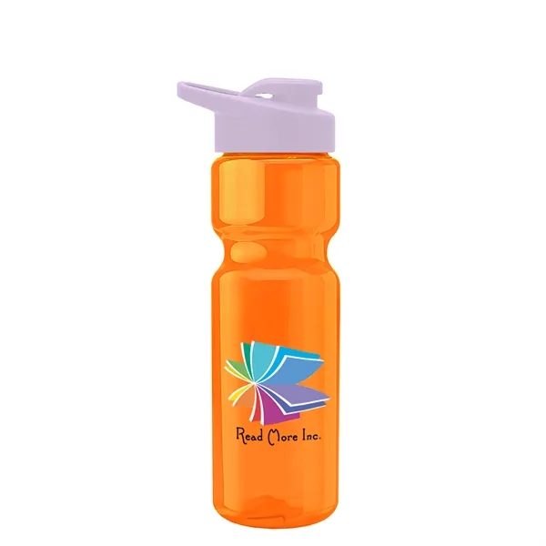 Translucent Orange color option for Garyline® Champ Bottle With Drink Thru Lid   28 Oz.