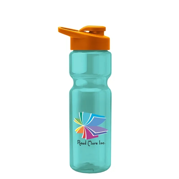 Translucent Teal color option for Garyline® Champ Bottle With Drink Thru Lid   28 Oz.