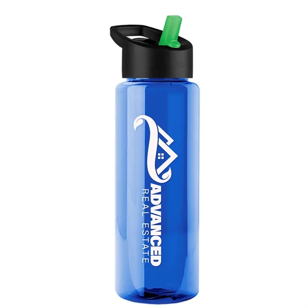 Translucent Blue color option for Garyline® Guzzler Bottle With Flip Straw Lid   32 Oz.
