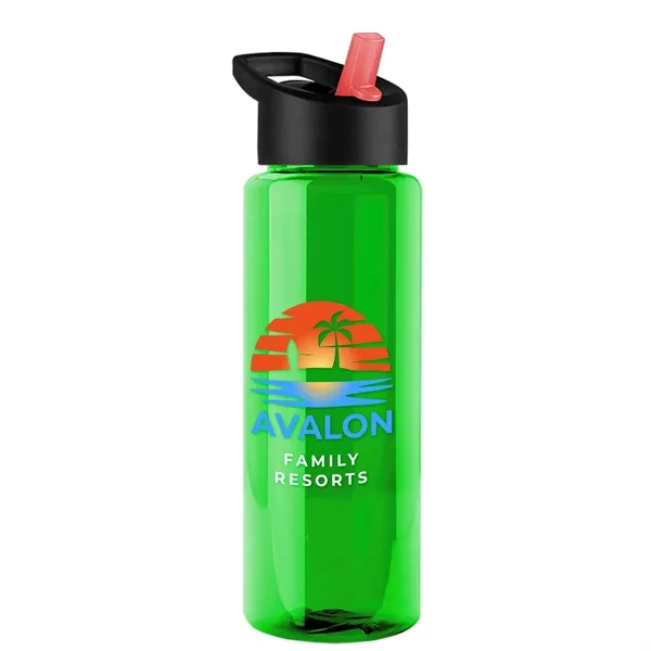 Translucent Green color option for Garyline® Guzzler Bottle With Flip Straw Lid   32 Oz.