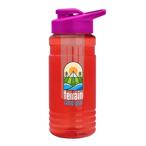 Translucent Red color option for Garyline® Groove Tritan® Bottle With Drink Thru Lid And I...