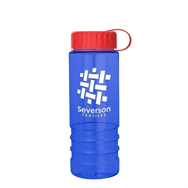 Translucent Blue color option for Garyline® Salute Bottle With Tethered Lid   24 Oz.