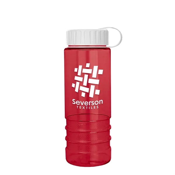 Translucent Red color option for Garyline® Salute Bottle With Tethered Lid   24 Oz.