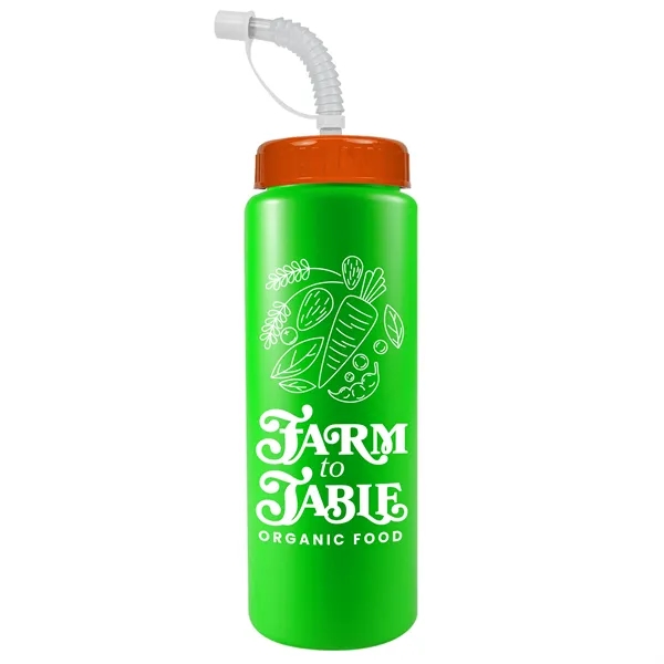 Neon Green color option for Garyline® Quart Sport Bottle With Straw Lid   32 Oz.