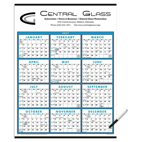 Photo of Triumph® Calendars Span A Year (Laminated With Marker) Ca...