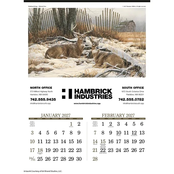White color option for Triumph® Calendars Wildlife Art Calendar