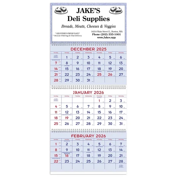 White color option for Triumph® Calendars Red & Blue Commercial Planner