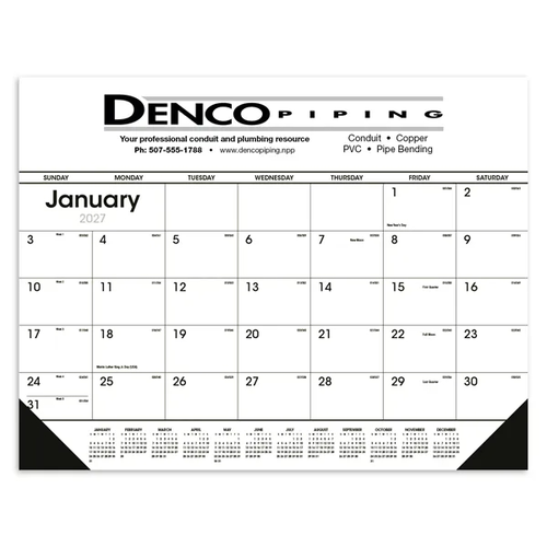 Photo of Triumph® Calendars Black & White Desk Pad With Vinyl Corners