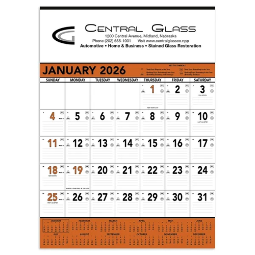 Main photo of Triumph® Calendars Orange & Black Contractor Memo Calendar