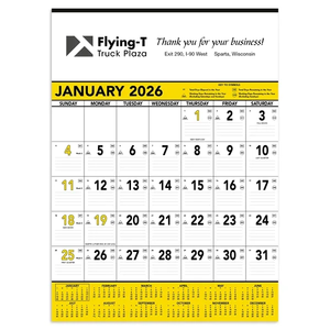 Photo of Triumph® Calendars Yellow & Black Contractor Memo Calendar