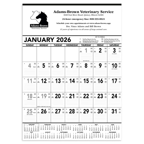 Photo of Triumph® Calendars Black & White Contractor Memo Calendar