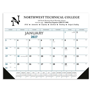 Photo of Triumph® Calendars Blue & Black Desk Pad With Vinyl Corners