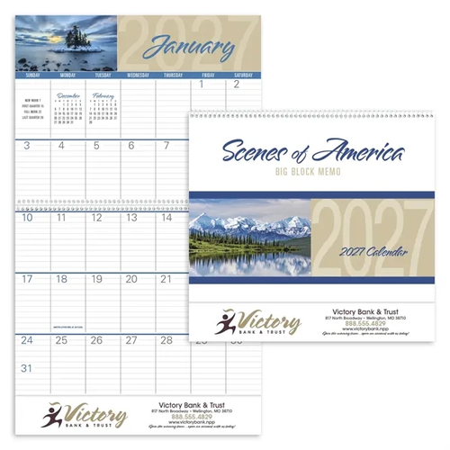 Main photo of Triumph® Calendars Scenes Of America Big Block Memo Calendar
