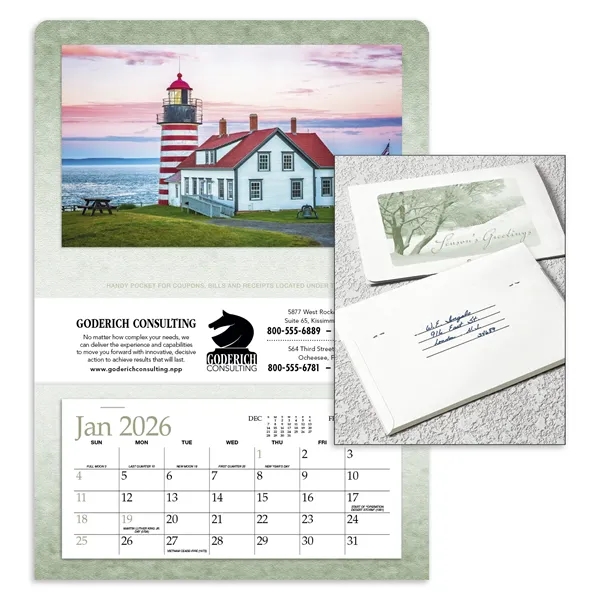 White color option for Triumph® Calendars Single Pocket Calendar