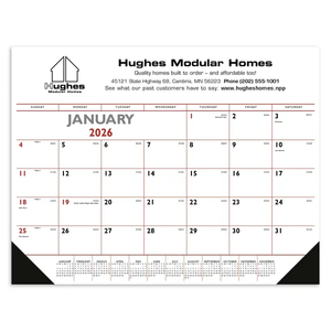 Photo of Triumph® Calendars Red & Black Desk Pad With Vinyl Corners
