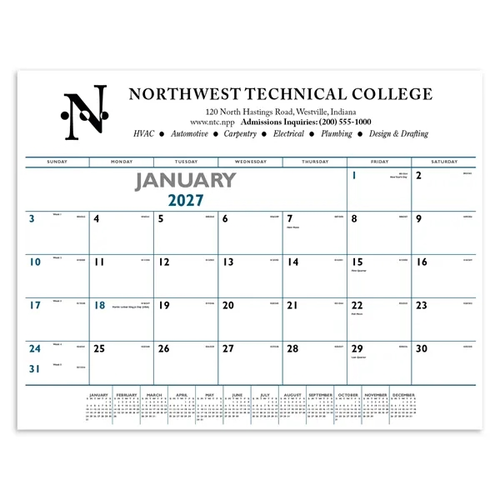 Photo of Triumph® Calendars Blue & Black Desk Pad