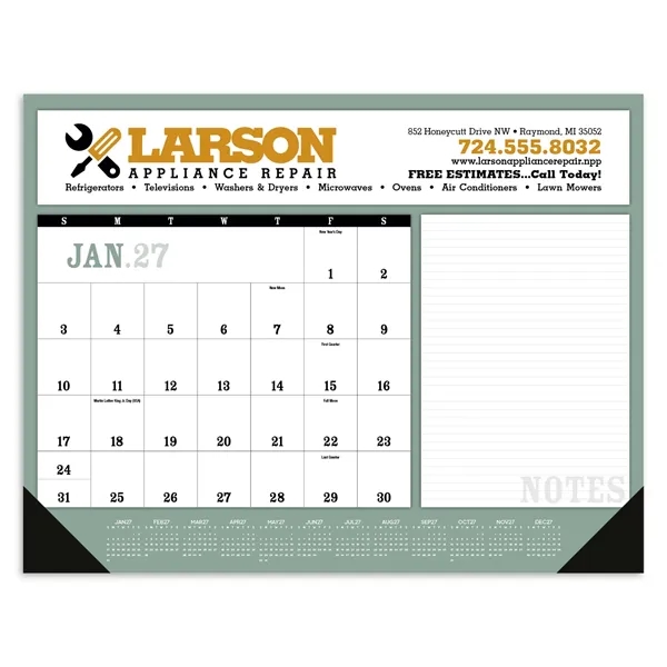 White color option for Triumph® Calendars Notes Desk Pad With Vinyl Corners