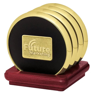 Photo of Jaffa® Four Coasters With Solid Cherry Stand