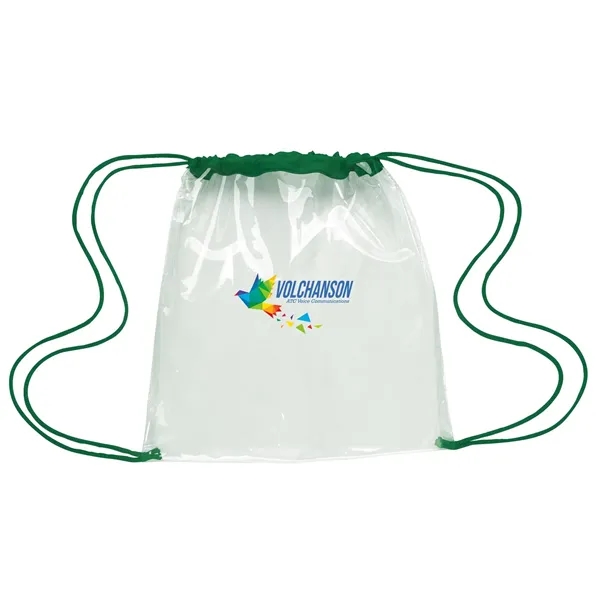 Forest Green color option for Good Value™ Clear Game Drawstring Backpack