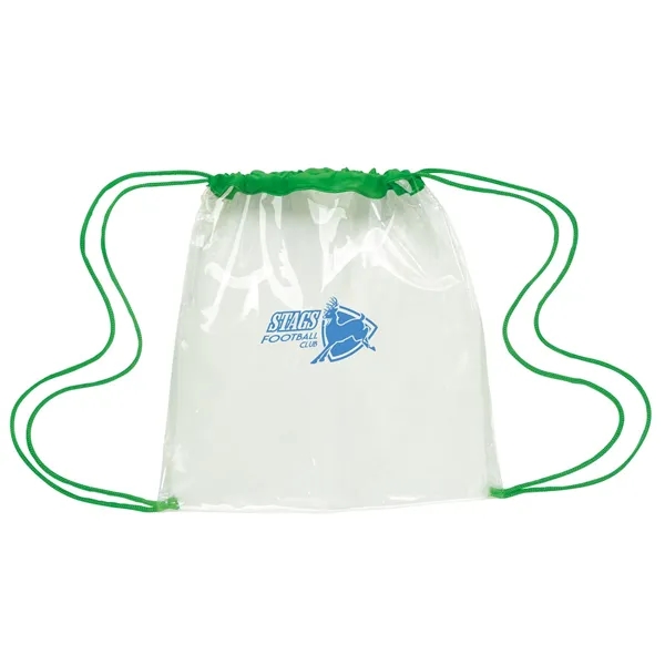 Green color option for Good Value™ Clear Game Drawstring Backpack
