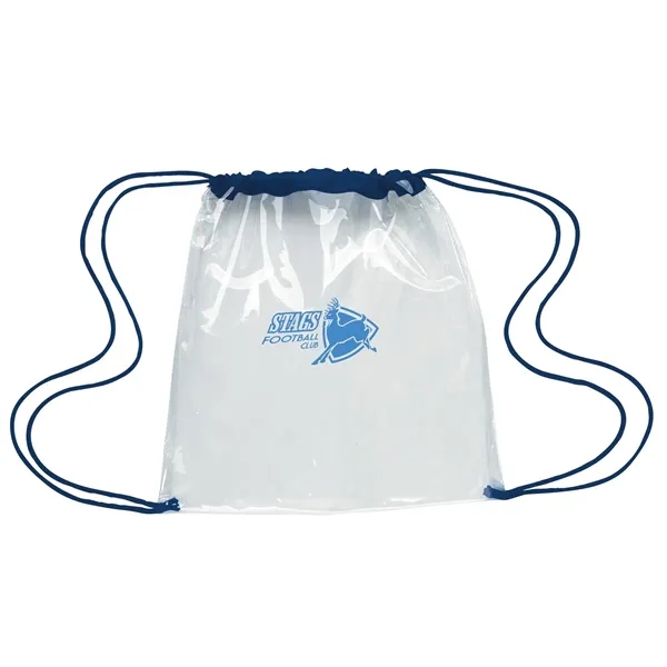 Navy color option for Good Value™ Clear Game Drawstring Backpack