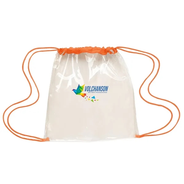 Orange color option for Good Value™ Clear Game Drawstring Backpack